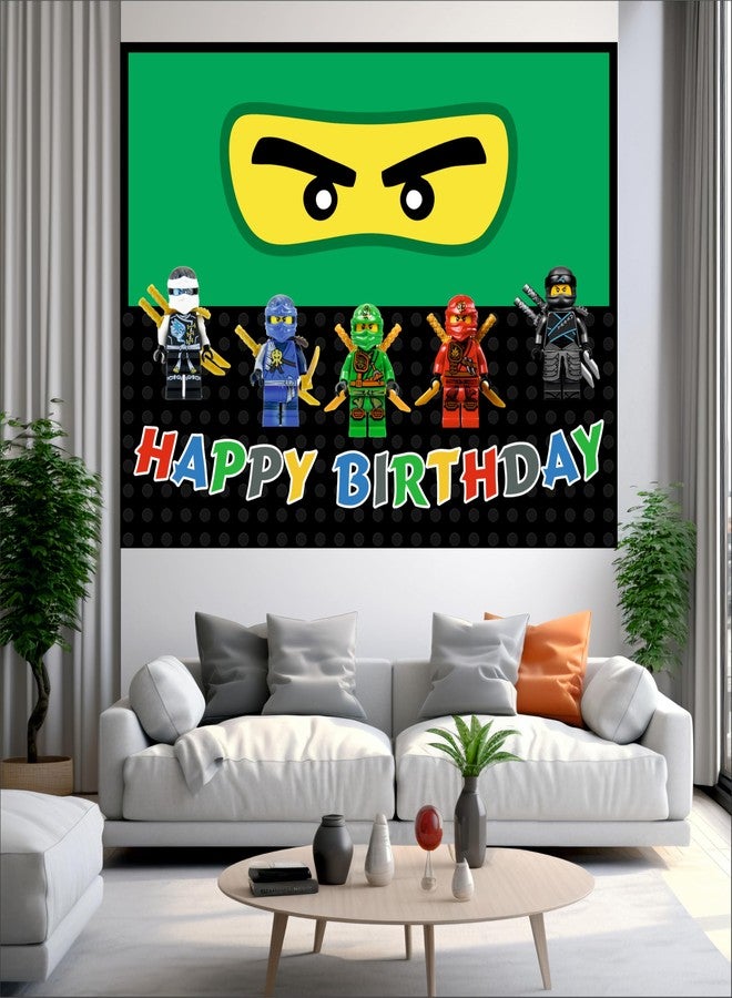Party Baazaar Ninja Birthday Backdrop 5x4 Ft | Backdrops for Decoration | Birthday Decoration Backdrop | Banner for Kids Theme Party - Image 2